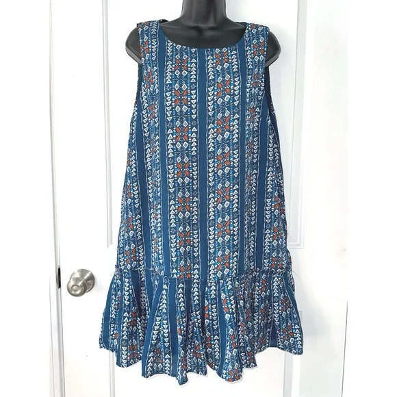 entro blue dress Entro Short Bubble Sleeve Babydoll Dress S main image 0